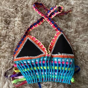 Colorful Crochet Halter Top